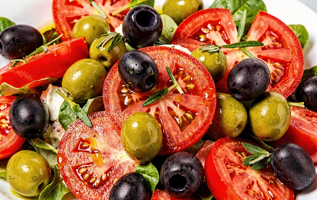 Ingredientes frescos mediterráneos